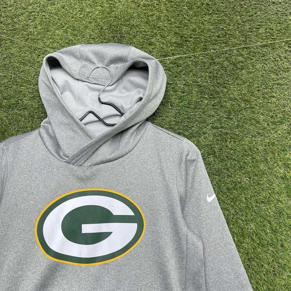 GREEN BAY PACKERS Nike Hoodie Womens XS Heather Gray Logo Pullover Sports
